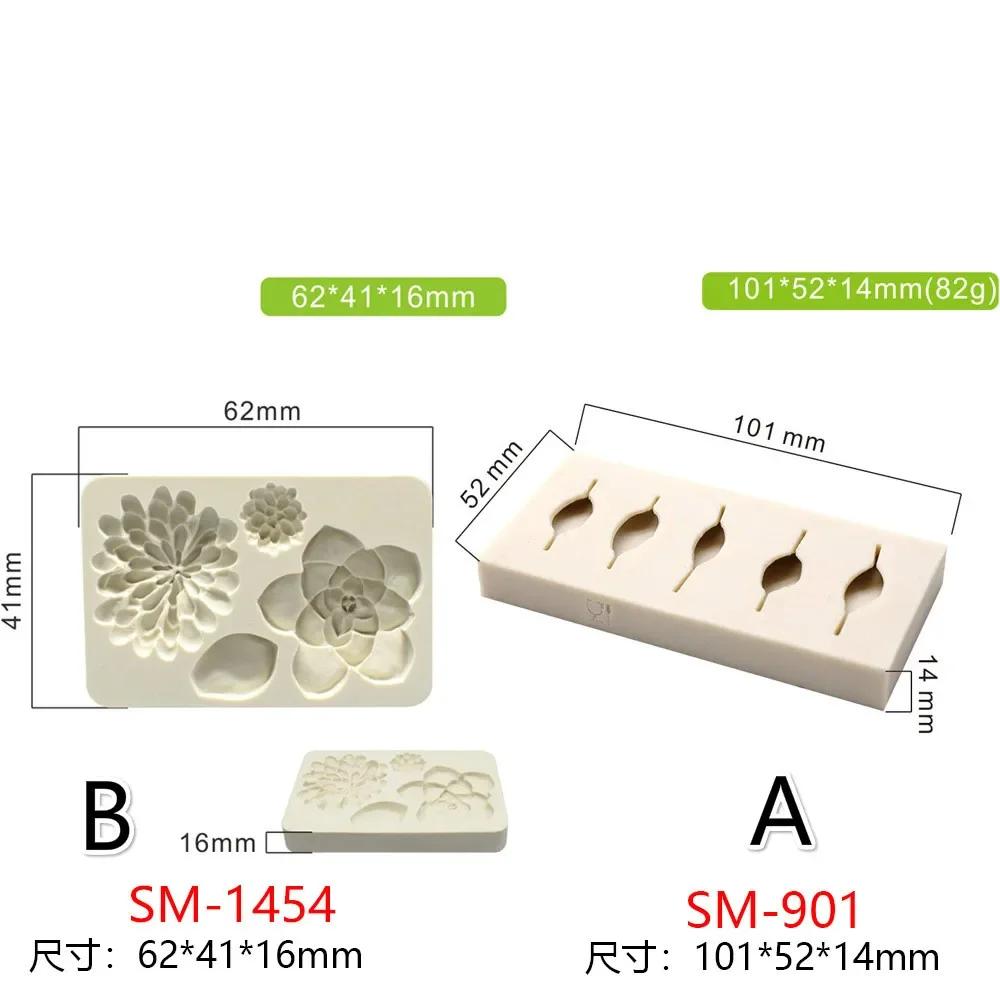 Narzędzia do pieczenia Formy do dekoracji ciast Symulacja Sukulent Kwiatek Roślina Liść Forma silikonowa do fondantu DIY Formy do pieczenia ciast czekoladowych Narzędzia