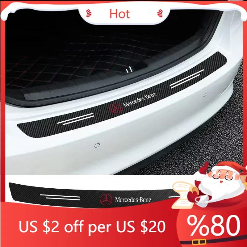 CDP1 2025 For Benz AMG Carbon Fiber Car Trunk Rear Bumper Sticker Guard Plate Protector For Mercedes Benz W212 W213 W205 W177 W247 W1