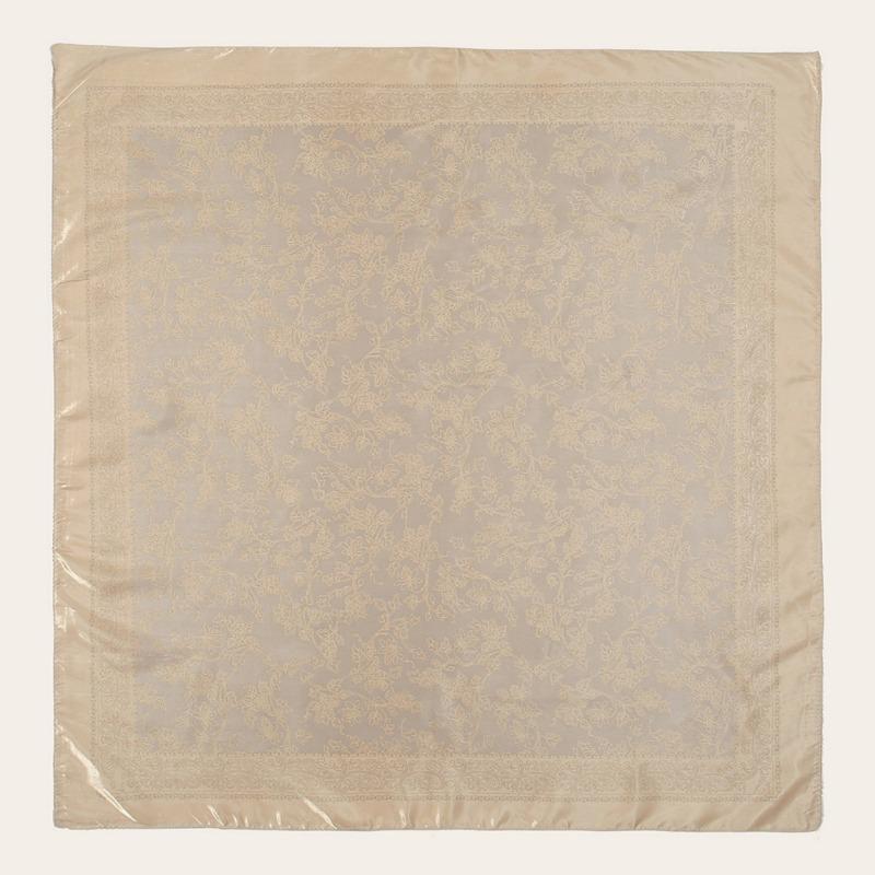 Hot-selling popular line flower satin square scarf light luxury elegant professional scarf ethnic headscarf women