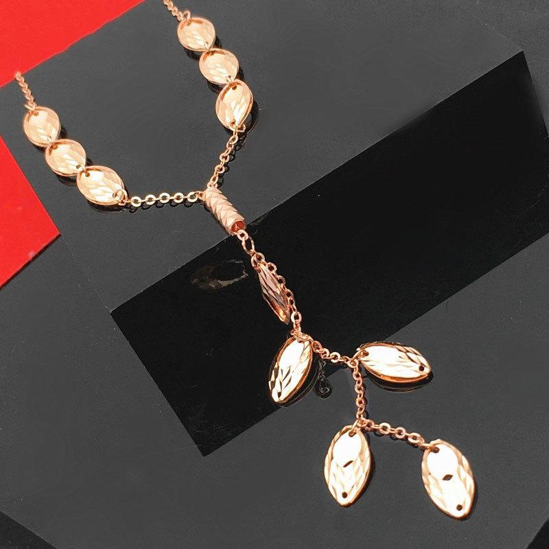 Блестящее ожерелье с бахромой, покрытое розовым золотом, Фиолетовое золото, Иностранный стиль, Модное, Цветное золото, Цепочка для ключицы