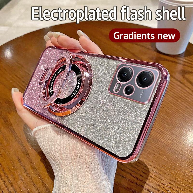 Brokatowe Etui na Telefon z Uchwytem Pierścieniowym Dla Oppo A3 A5 A5X Reno 14 13 FS 12 11 10 Pro 9 8 7 6 5 Lite 4Z 5Z 6Z 7Z 8Z 14F 13F 12F 11F Cover