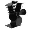Fireplace Fan 4 Blades Heat Powered Stove Fan Heat Distribution for Wood/Log Burner