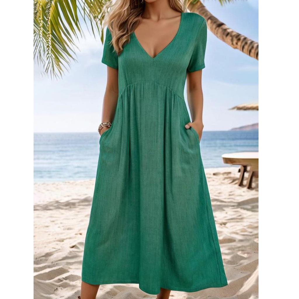 Dámské letní šaty Ležérní letní šaty s čtvercovým výstřihem Volné splývavé krátké tílko