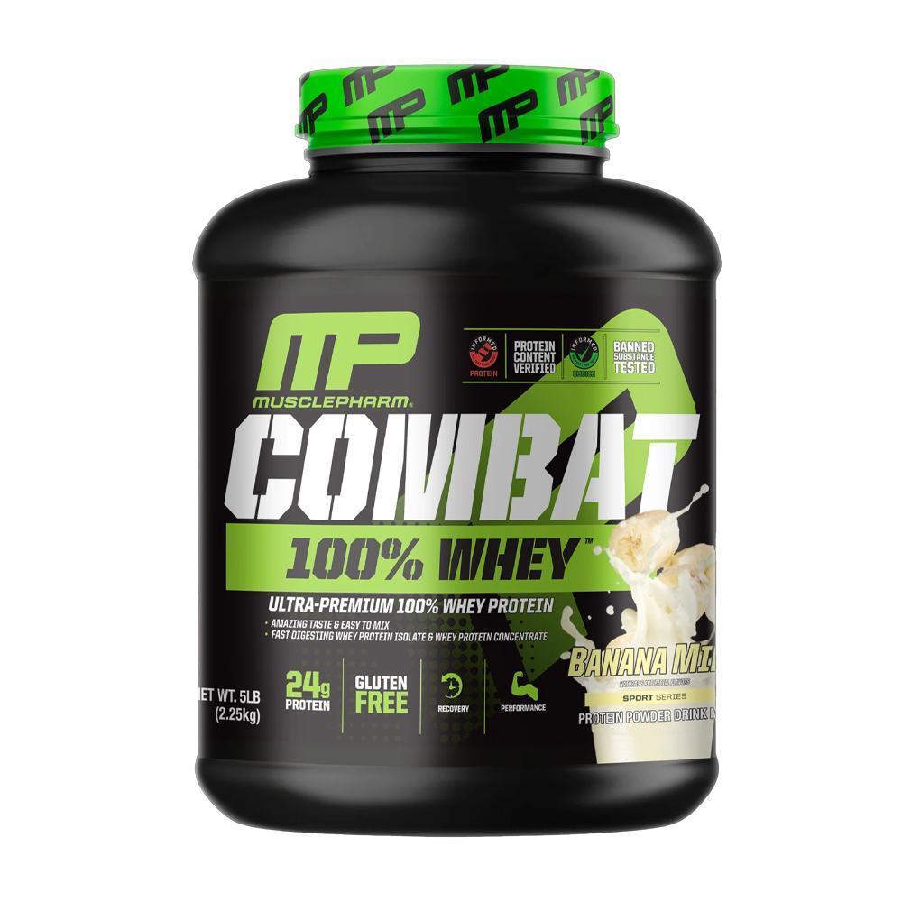 Combat 100% Whey Protein Powder Drink Mix Banana Milk 71 Servings, 5 lb