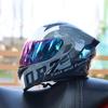 ORZ-991-Unisex Flip Up Motorcycle Helmet, Tough ABS Shell Dual Sun Visor, DOT Standard Impact Resistant Touring Helmet