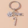 New Alloy Christmas Keychain Snowflake Elk Bell Key Rings Pendant for Christmas Women Girls Handbag Accessories DIY Jewelry Gift