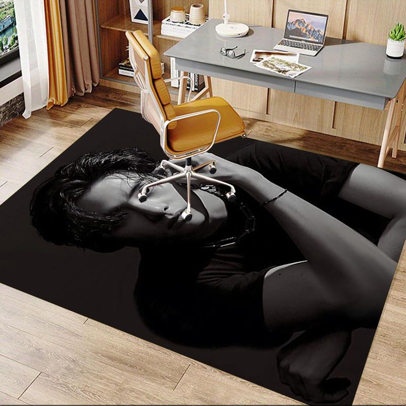 Monochrome Portrait Expression Carpet For Playroom Bedroom Living Room Sofa Home Decorkids Game Area Rug Nonslip Floor Mat