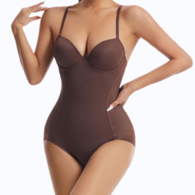 

Жіночий безшовний боді для схуднення талії та контролю живота, безрукавна майка, комбінезон, коректор фігури XL кавовий