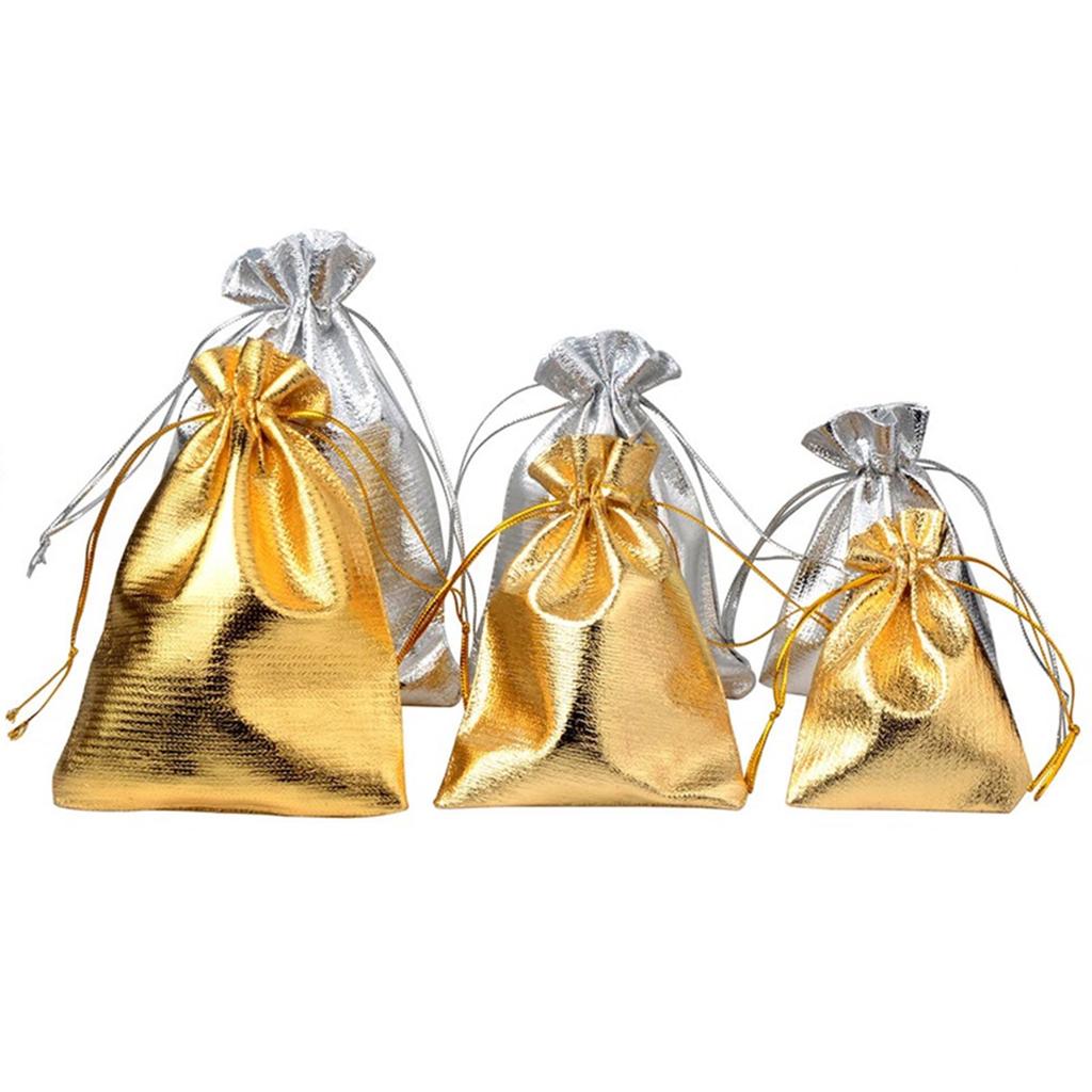 1pc Gold Silver Gift Bag Drawstring Pouches for Jewelry Storage Wedding Christmas Party Candy Packing 20*30cm Cloth Cookies Bags