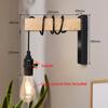 110V/220V Wandleuchte Mit Schalterfunktion Eisen Holz Wandlampe E27 Retro Wandleuchte Innen Wandleuchter Esszimmer Nachttischlampe