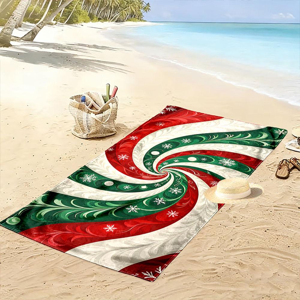 Christmas Swirl Snowflake Towel Beach Towel Quick-drying for Travel Outdoor Sports Jogging Beach and Swimming
