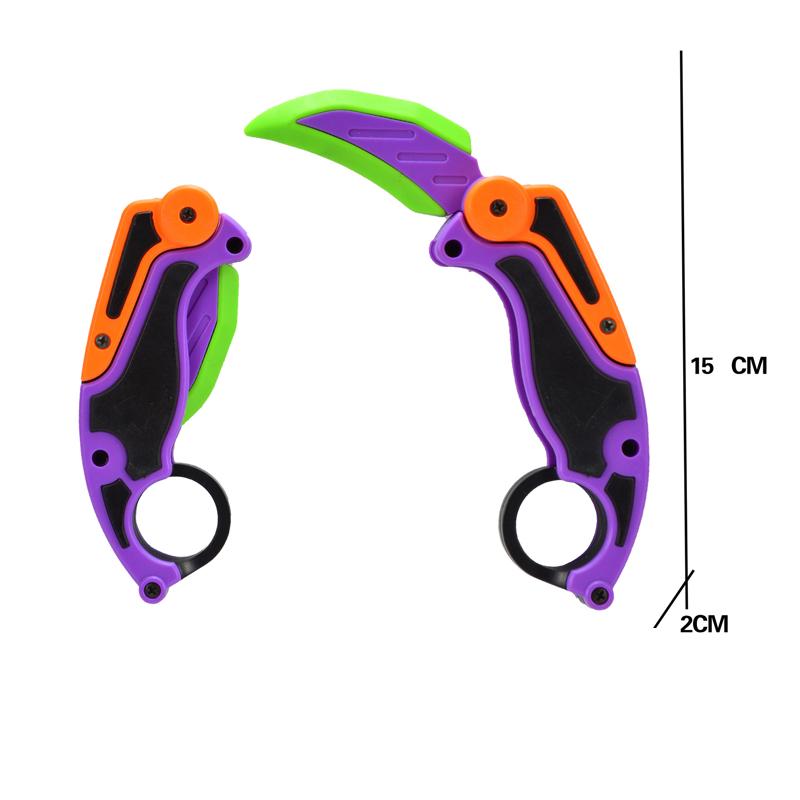 3D-gedrucktes faltbares Schwerkraft-Klapp-Klaue-Messer Fidget-Spielzeug Stressabbau für Erwachsene und Jugendliche EDC Angstabbau-Spielzeug Geschenk