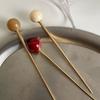Metal Round Ball Hair Sticks For Women Girl Simple Gold Color Smooth Bead Hair Clips Hair Stick Hair Accessories Jewelry