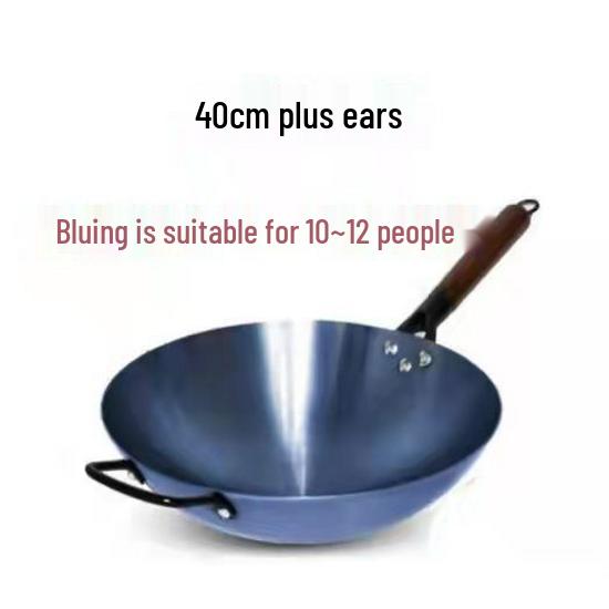 Handmade Non-Stick Iron Wok: Pre-Seasoned, Thickened, Uncoated, Ready for Cooking