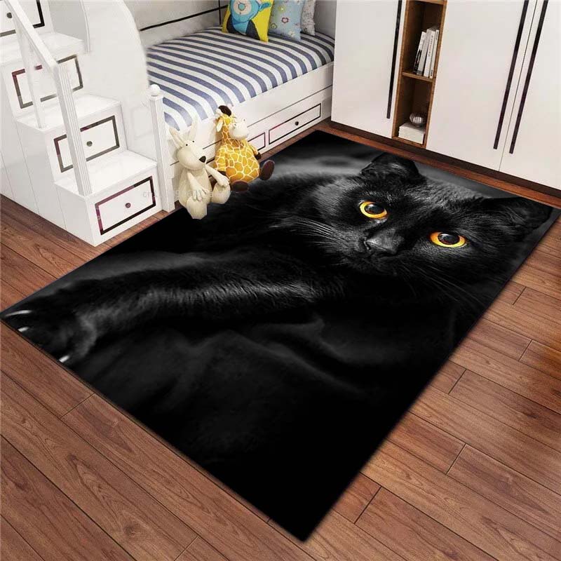 Customizable Cartoon Cat Print Bathroom Floor Mats, Non-slip Decorative Bathroom Mats, Comfortable Door Mats, Living Room Carpet