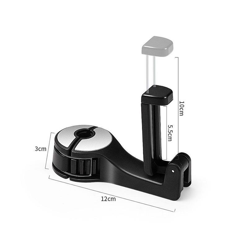 2 In 1 Multi-functional Car Seat Phone Holder Hook Hidden Rear Headrest Hook Seat Rear Type Mobile Phone Holder