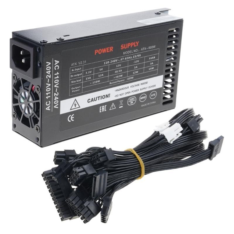 600W Full Modulars 1U Flexs ATXs PSUs PC Power Supply 110-264V  for K39 ITX Mini Case Game Desktop