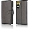 [Leather Wallet Case] Protective Cover with Cash & Card Holder, Stand and Wrist Strap For Samsung Galaxy A05s