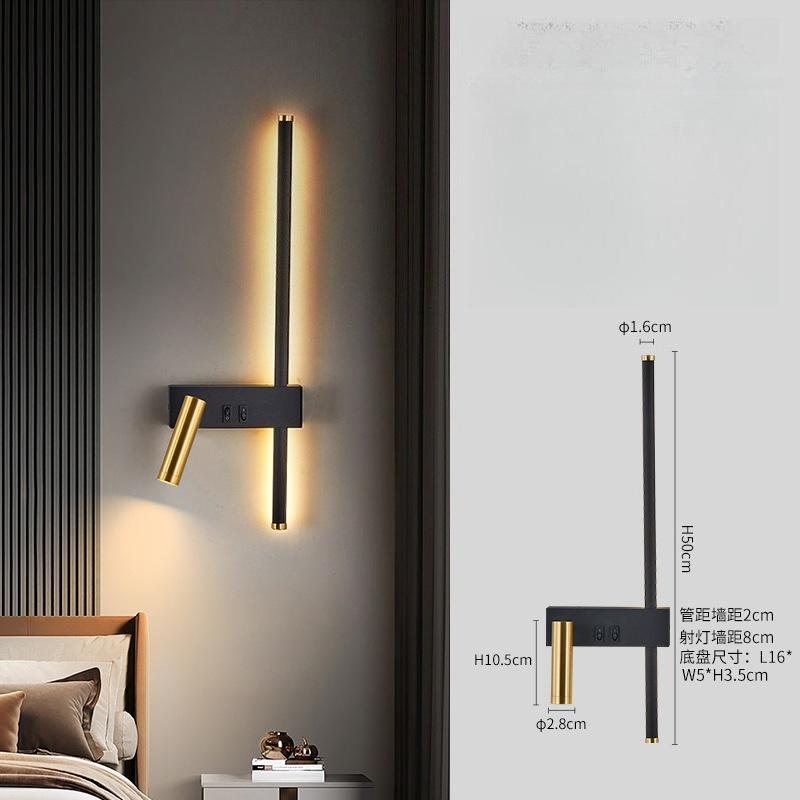 European-style Modern Minimalist LED Wall Lamp Spotlights Living Room Study Bedroom Bedside Reading Lighting