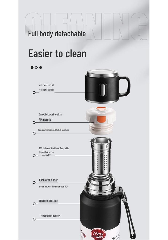 316 Stainless Steel Large-Capacity Insulated Travel Tea Infuser Cup