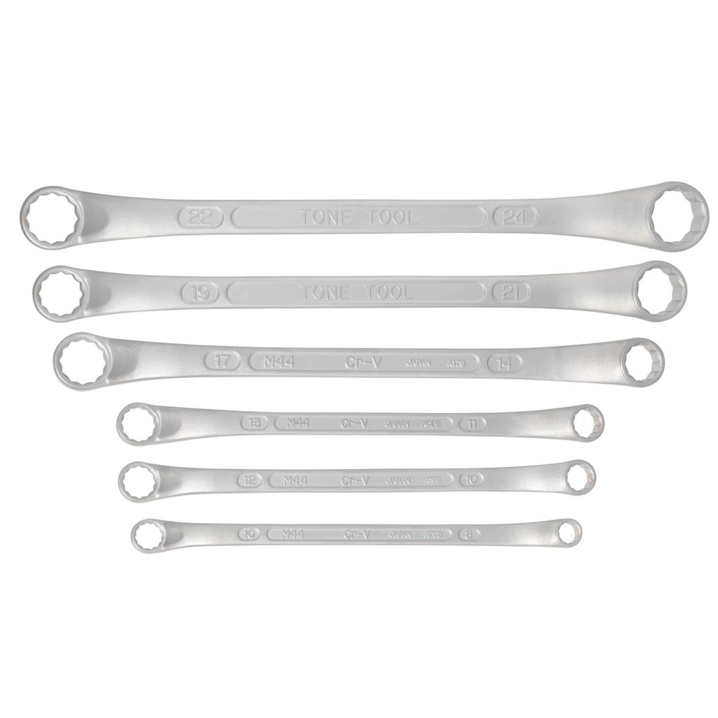 TONE Long Mechanic Combination Wrench Set x M4460C (45° 10°) (6 pieces)