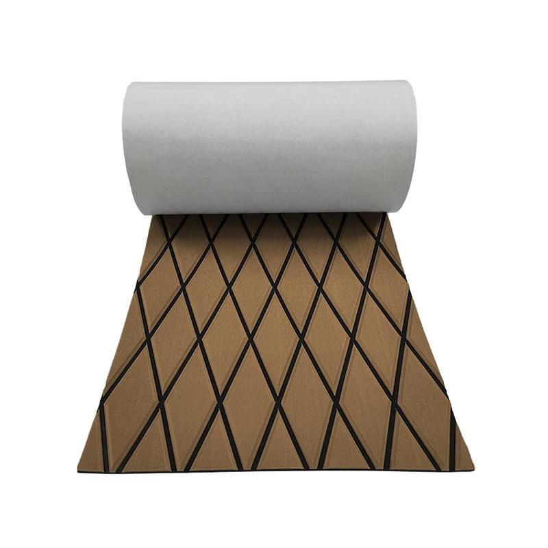 350x1900x5mm EVA Foam Luxury Decking Sheet Anti-Skid Boat Deck Self-Adhesive Yacht Flooring Pad Anti-fatigue Mat Diamond Shapes