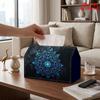 1pc Blue Mandala Tissue Box Suitable for Kitchen, Living Room, Car & Parties - Reusable Compact Tissue Holder with Mandala Pattern, Decorative Napkin