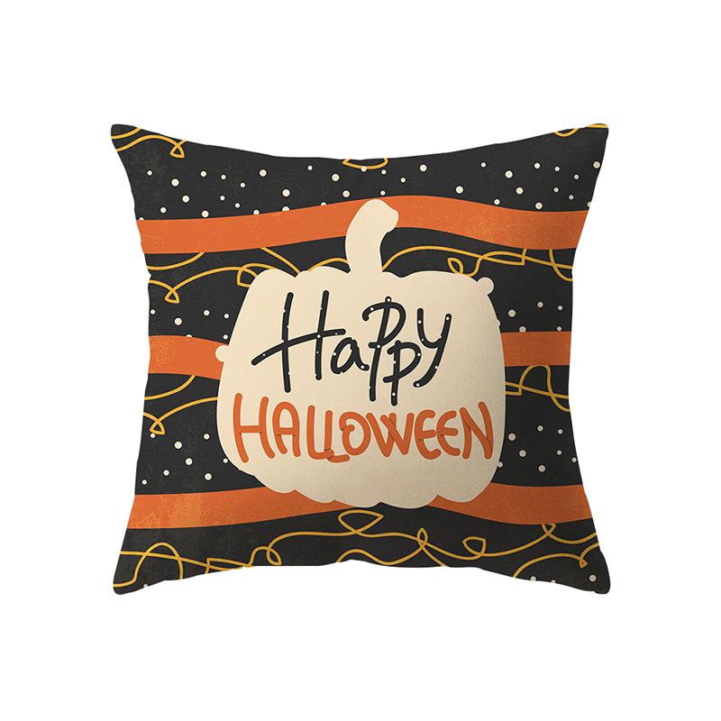 Halloween Theme Witch Pumpkin Print Pattern Cushion Cover Home Living Room Sofa Decoration Square Polyester Pillow Pillow Cover