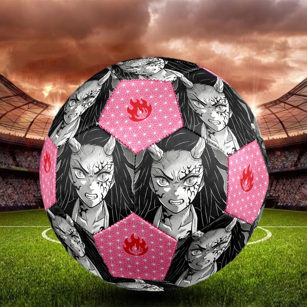 1pc Demon Slayer Kimetsu No Yaiba Soccer Ball Size 5 Indoor Soccer Ball Fashion Colorful Backyard Game - Great For Sports Fans Gift HE21