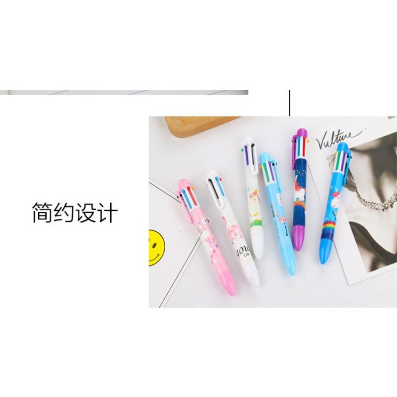 Cute Creative Cartoon 6 Color Retractable Ballpoint Pen For Students