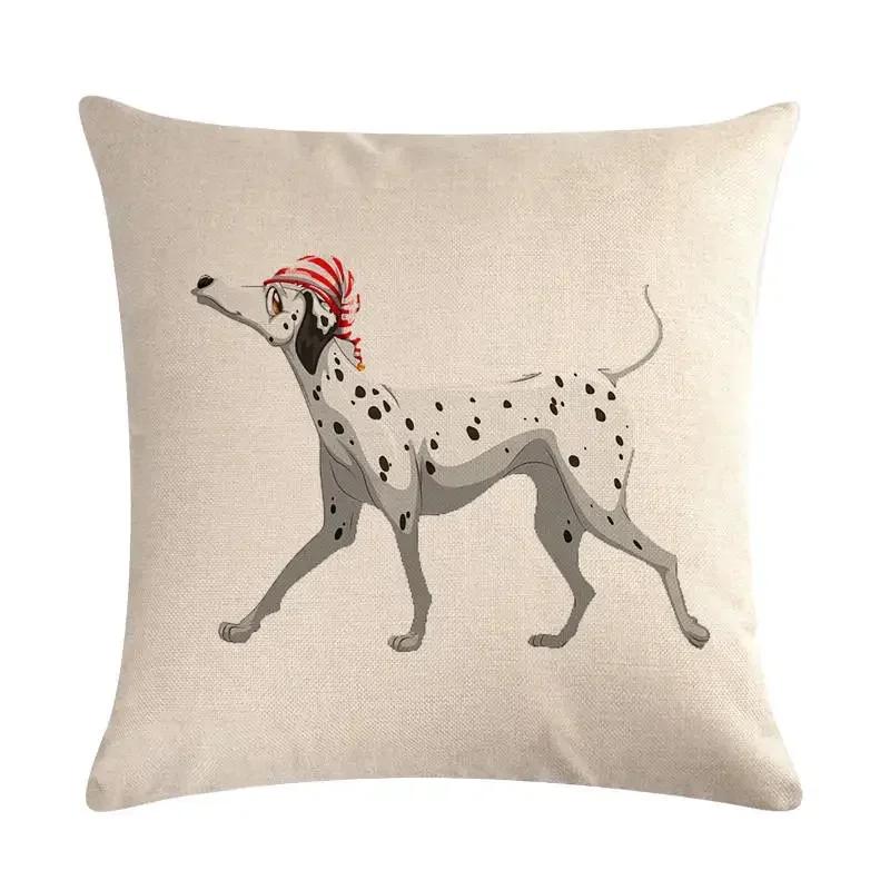 Lovely Pet Dog Linen Pillowcase Furniture Living Room Sofa Decoration Pillowcase Bedroom Car Seat Cushion Cover 45*45Cm