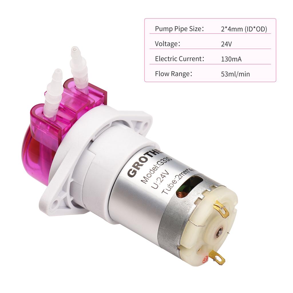 GROTHEN Peristaltic Pump Dosing Pump Mini Pump Liquid Self-priming Water Pump Silicone Tube for Aquarium Tank Lab Chemical Analy