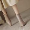 Elegant Modern Boots Women 2024 Winter Hot Sale Ankle Women's Boots Fashion Sewing Pointed Toe Thin Heels Side Zip Shoes Women