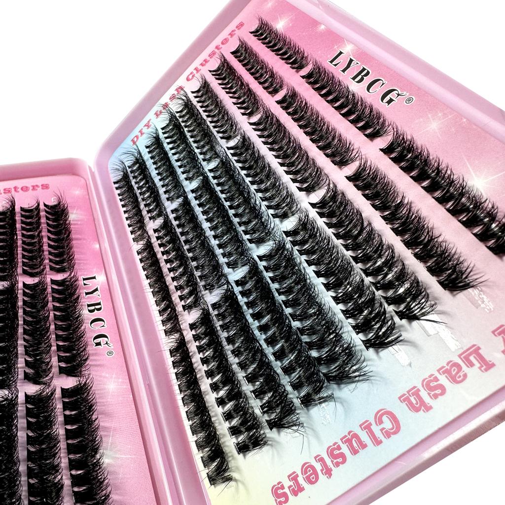 54Row 30D-100D 5D Fluffy Thick Lashes Clusters 9-16mmMix Wispy Individual Lashes Extensions Clusters DIY Makeup False Eyelashes