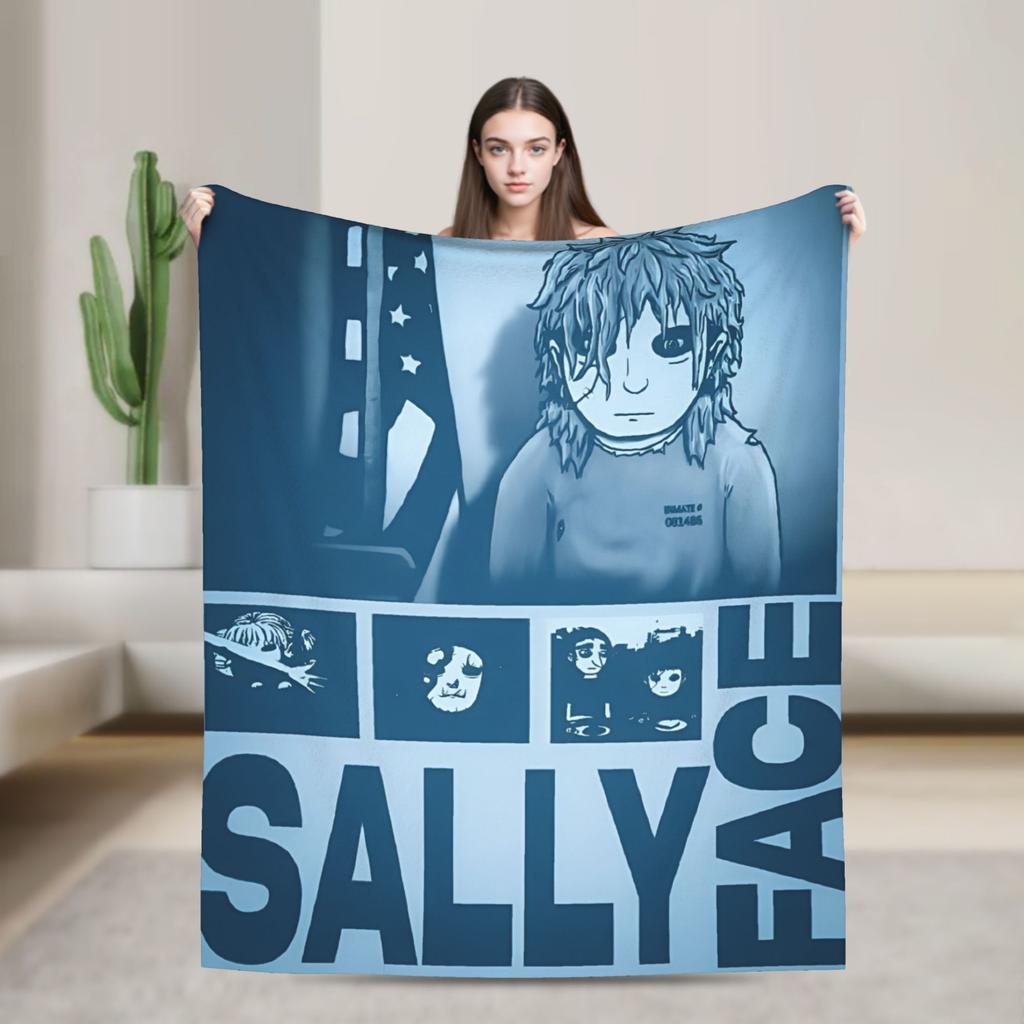 Sally Face Sal Fisher SF Plush Blankets Game Gothic Creative Throw Blankets for Home 150*125cm Ultra-Soft