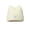 Korean Version New Cute Cat Ear Letter Patch Knitted Hat Women's Autumn and Winter Thickened Warm Versatile Simple Beanie Cap
