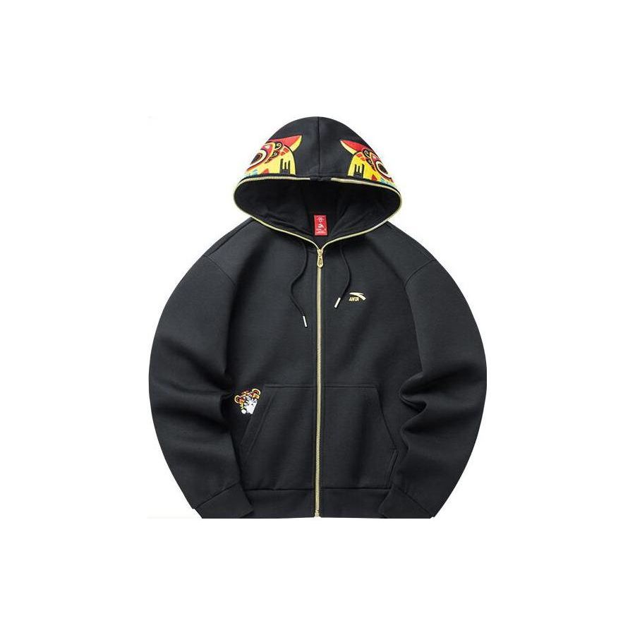 

Anta X Wu Huang Wan Sui Коллекция для жизни на молнии Вышитый логотип Свободная куртка с длинным рукавом Женские куртки Базовый черный 162218718-2 S