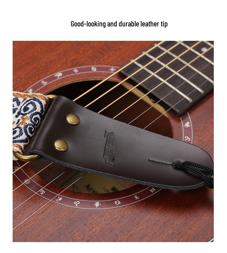 Thickened Embroidered Guitar Strap Set for Acoustic & Electric Bass
