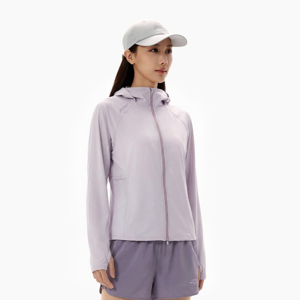 Li-Ning Fitness Series Hooded Zipper Solid Color Jacket Women Jackets AFDW730-7