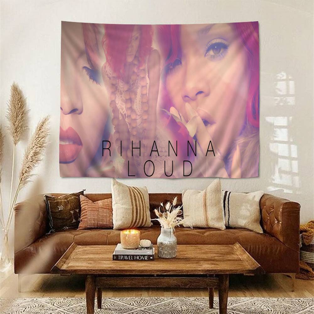 Singer RRihanna Cool Printed Large Wall Tapestry Hanging Tarot Hippie Wall Rugs Dorm Cheap Hippie Wall Hanging