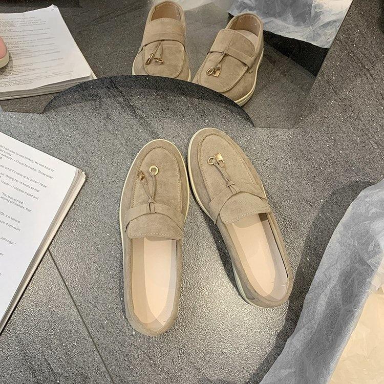 Classic New Niche Fashion Casual Flat-bottomed Lazy One-pedal Comfortable Versatile Soft-soled Soft-faced White-soled Shoes Women