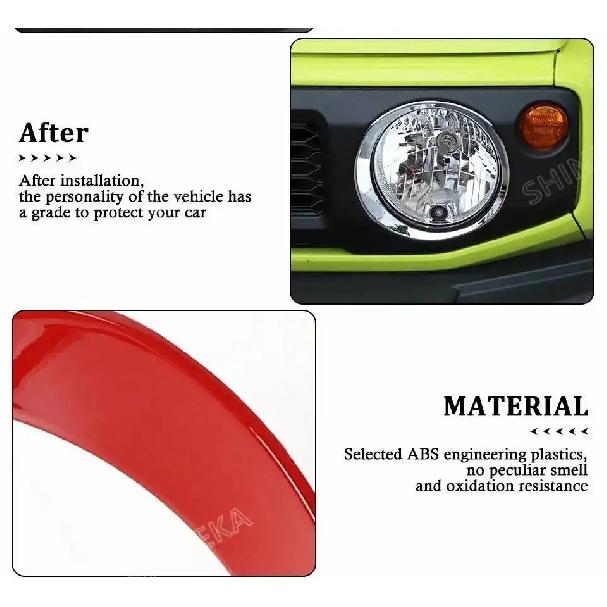 SHINEKA Auto Frontscheinwerfer Lampe Dekoration Abdeckung Aufkleber für Suzuki Jimny 2019 2020 2021 2022 2023 2024 Exterieur Zubehör