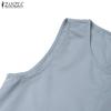 ZANZEA Women Summer Sleeveless Crew Neck Knee Length Dresses