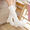 Fashion Cosay Shoes Lace-up Boots Black and White Men's and Women's Tall Imitation Role Play Boots Foreign Trade Plus-size Shoes