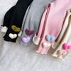 Girls' Fall/Winter Fleece-Lined Outerwear Pants Stylish Heart-Patterned Slim-Fit Fleece Leggings Children's Clothing