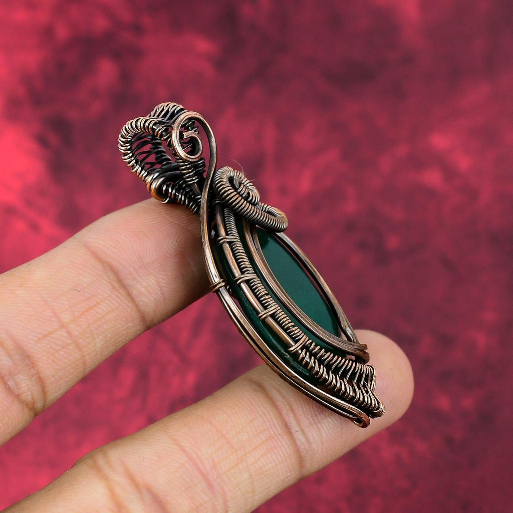 Faceted Zambian Emerald Pendant Copper Wire Wrapped Pendant Handmade Gemstone Pendant Copper Wire Wrap Jewelry Gifts For Her Amazing Pendant