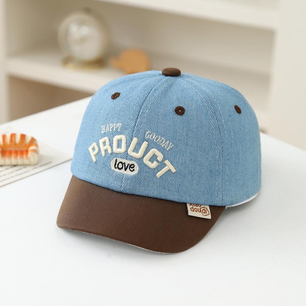 Kid's Cute Cartoon Bear Denim Baseball Cap - Spring/Summer 2026 Toddler Sun Visor