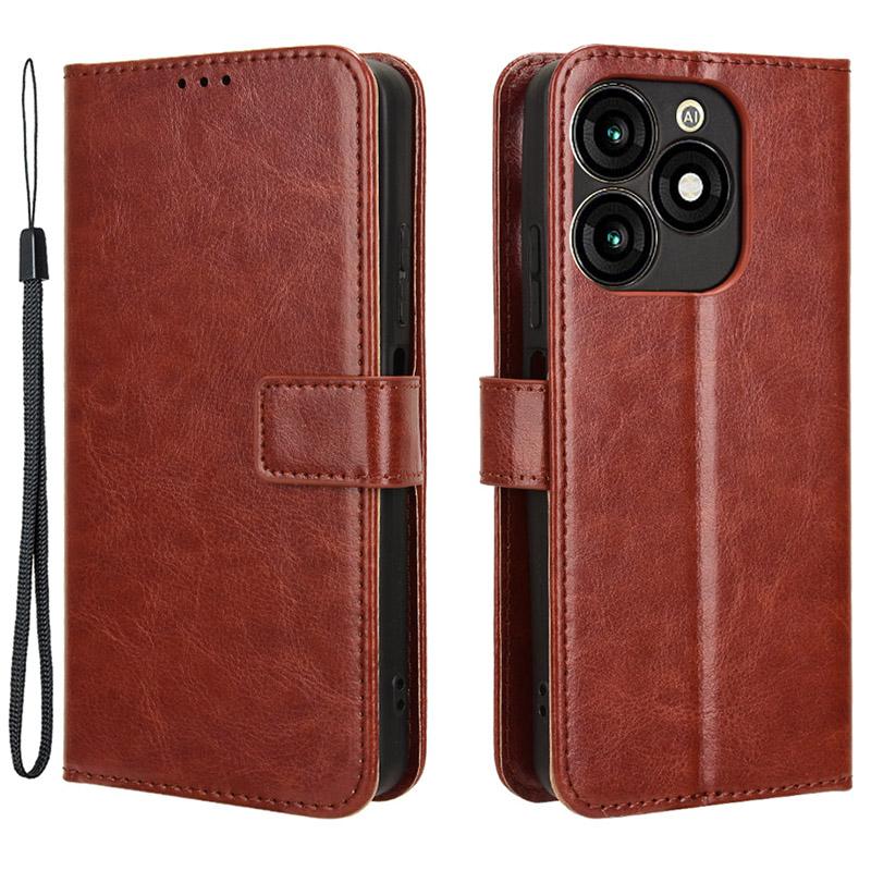 For itel A70 A665L Case Crazy Horse Texture Leather Wallet Stand Magnetic Clasp Mobile Phone Cover