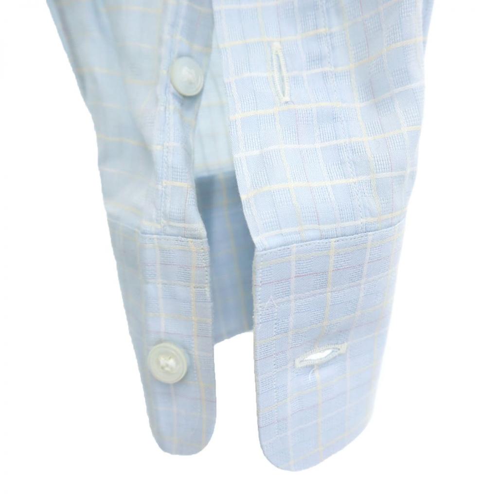 GIVENCHY gentleman Check Pattern Long sleeve shirt Blue GENTLEMAN PARIS Men's Used