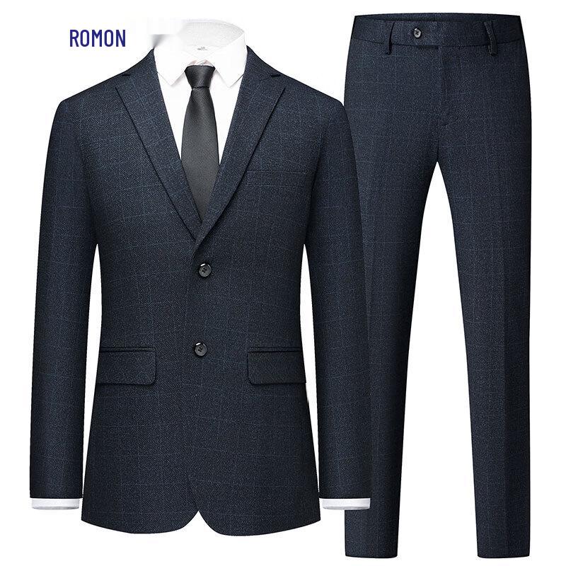 Romon Men s Slim Fit Stretch Suit Set XL